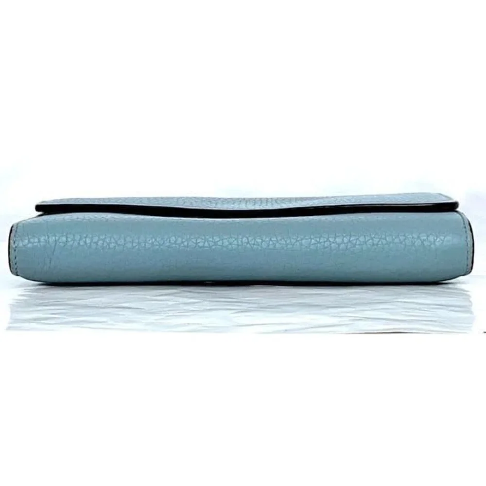 Christian Dior Foldable Long Wallet Light Blue